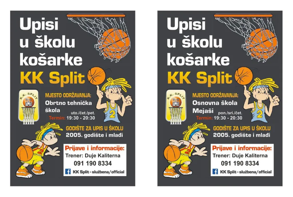 Upis novih članova u Školu košarke Split