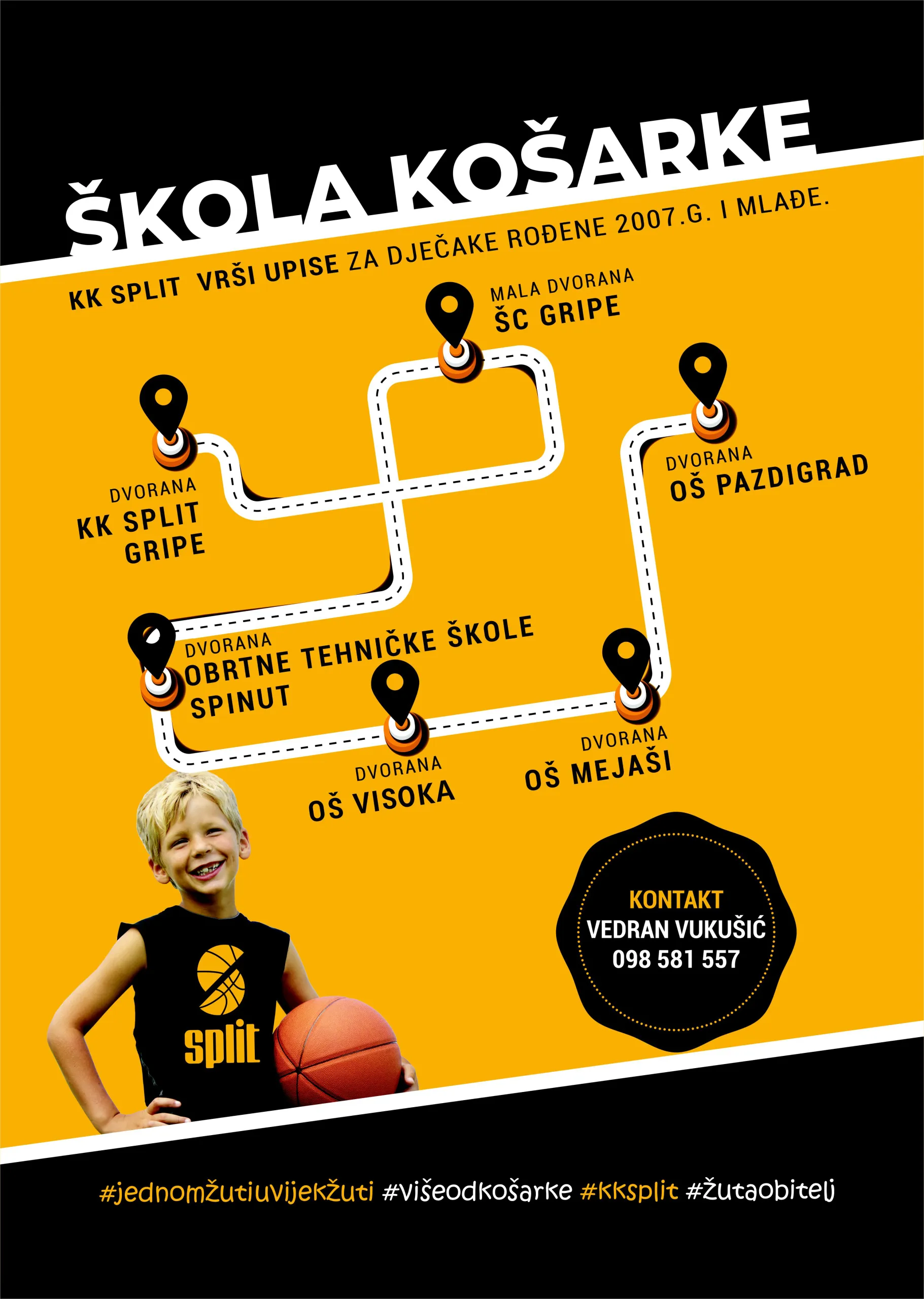 Natječaj za trenera i pomoćnog trenera u školi košarke KK Split