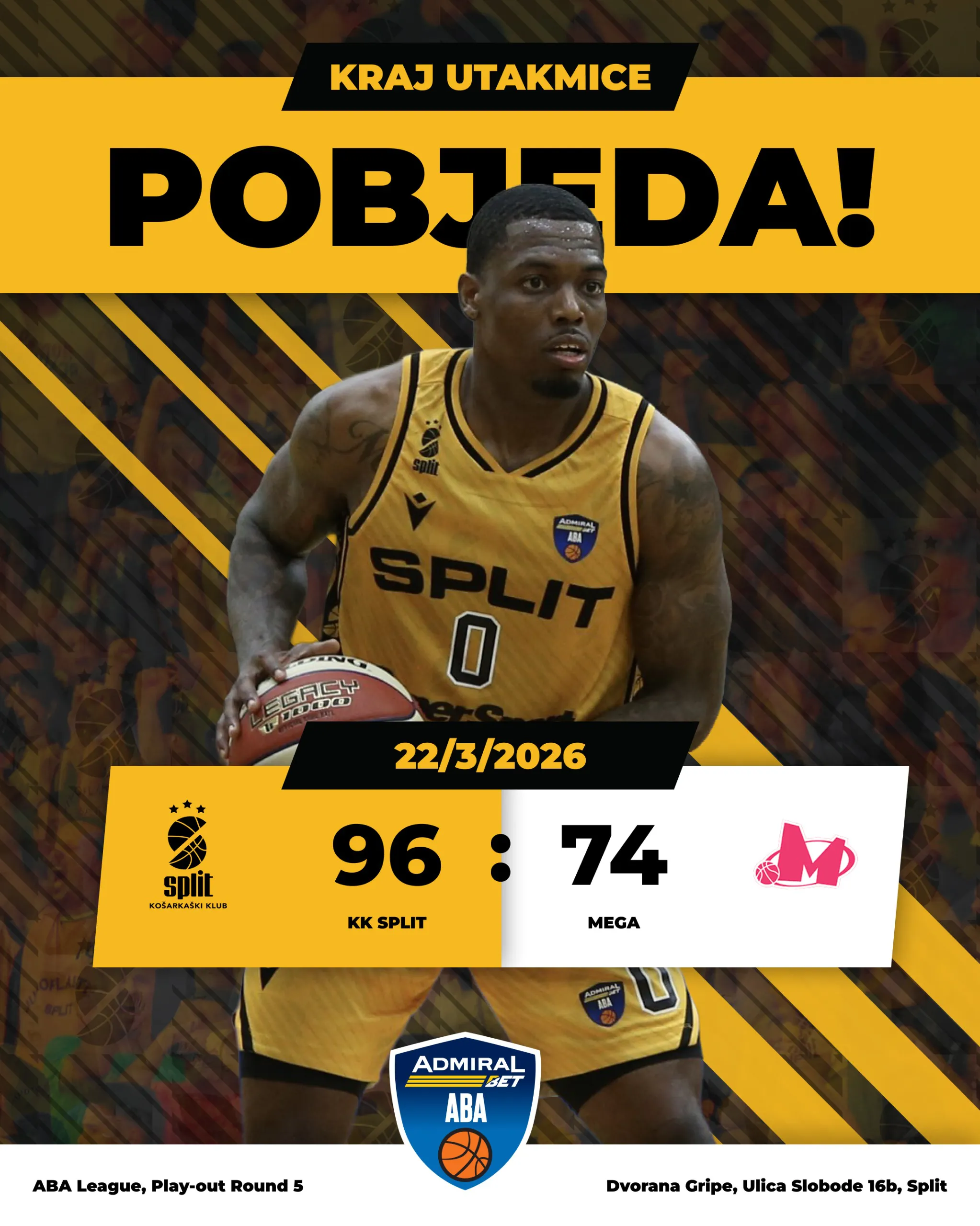 Split uvjerljiv protiv Mege